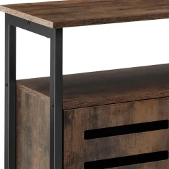 tectake Wandkast Warrington 100x37x82cm, Industrieel Hout Donker, Rustiek