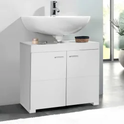 tectake Wastafelonderkast Idris, 2 vakken, draagkracht 35 kg, Wit