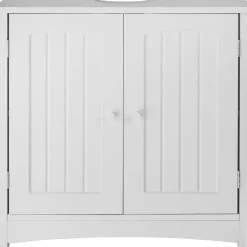 tectake Wastafelonderkast Jasper, 2 vakken, draagkracht 35 kg, Wit