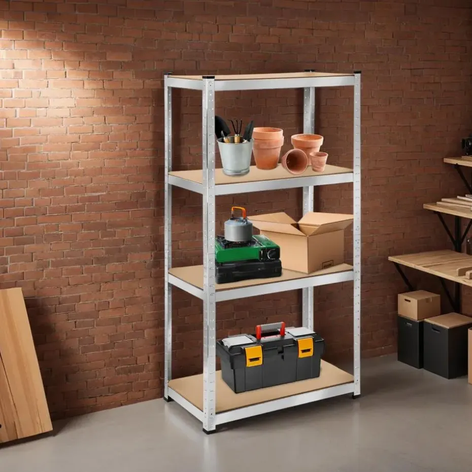 tectake Werkplaatsrek, Zilver