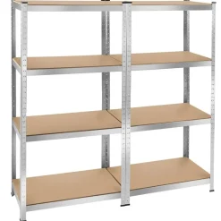 tectake Werkplaatsrek, Zilver