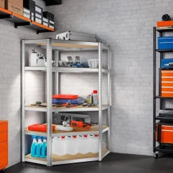 tectake Werkplaatsrek, Zilver