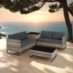 tectake Wicker loungeset Ostuni, Natuur
