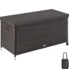 tectake Wicker opbergbox Kiruna met kunststof gaas, 120x55x61,5cm, 270l, Bruin