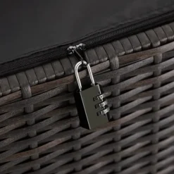 tectake Wicker opbergbox Kiruna met kunststof gaas, 120x55x61,5cm, 270l, Bruin