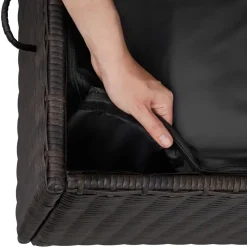 tectake Wicker opbergbox Kiruna met kunststof gaas, 120x55x61,5cm, 270l, Bruin