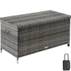 tectake Wicker opbergbox Kiruna met kunststof gaas, 120x55x61,5cm, 270l, Grijs