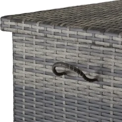 tectake Wicker opbergbox Kiruna met kunststof gaas, 120x55x61,5cm, 270l, Grijs