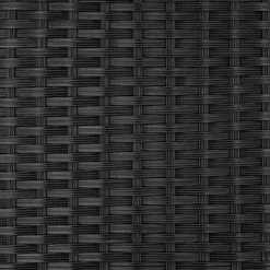 tectake Wicker tuinstoel opklapbaar met aluminium frame en voetsteun, Zwart