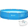 tectake Zwembad rond met stalen frame en filterpomp Ø 360 x 76 cm, Blauw