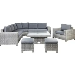 TEGLIO - Loungeset 9-zits - Grijs - Kunstrotan