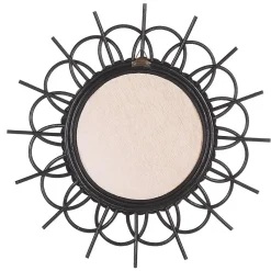 TELAKIA - Wandspiegel - Zwart - Rotan