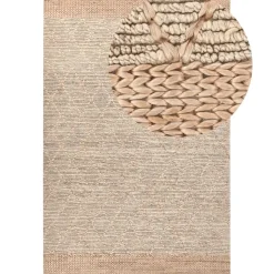 TELLIKAYA - Loper vloerkleed - Groen/Beige - 200 x 300 cm - Jute