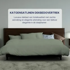 Ten Cate 100% Katoensatijnen Lits-jumeaux Dekbedovertrek - 240x200/220 - Groen