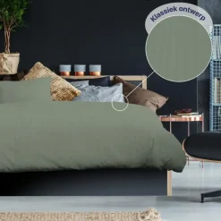 Ten Cate 100% Katoensatijnen Lits-jumeaux Dekbedovertrek - 240x200/220 - Groen