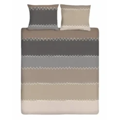 Ten Cate Katoenen Dekbedovertrek - 240x200/220 - Zig Zag Taupe