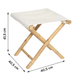 Tendance Bijzet krukje/stoel - Inklapbaar - creme wit - vouwkruk