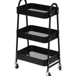 Tendance Keuken/badkamer trolley 3 laags - 43 x 31 x 79cm - zwart