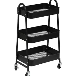 Tendance Keuken/badkamer trolley 3 laags - 43 x 31 x 79cm - zwart