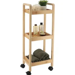 Tendance Keuken/badkamer trolley - 29 x 21 x 79 cm - naturel