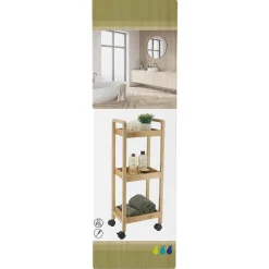 Tendance Keuken/badkamer trolley - 29 x 21 x 79 cm - naturel