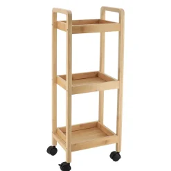 Tendance Keuken/badkamer trolley - 29 x 21 x 79 cm - naturel