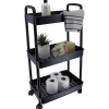 Tendance Keuken/badkamer trolley 3 laags - 38 x 26 x 77cm - zwart