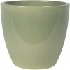 Ter Steege Bloempot - groen - keramiek - glans - 24 x 22 cm