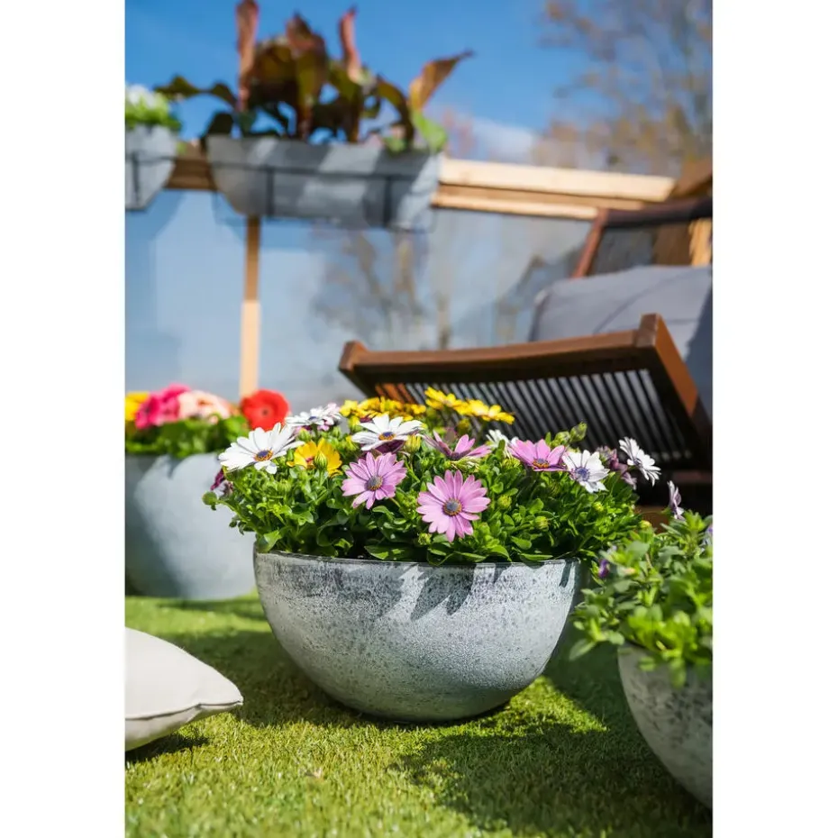 Ter Steege Bloempot schaal - kunststof - grijs - D55xH23 cm