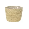 Ter Steege Plantenmand - zeegras - rotan - beige - 15 x 12 cm