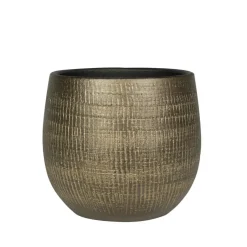 Ter Steege Plantenpot - metal look - goudkleurig - 26 x 25 cm