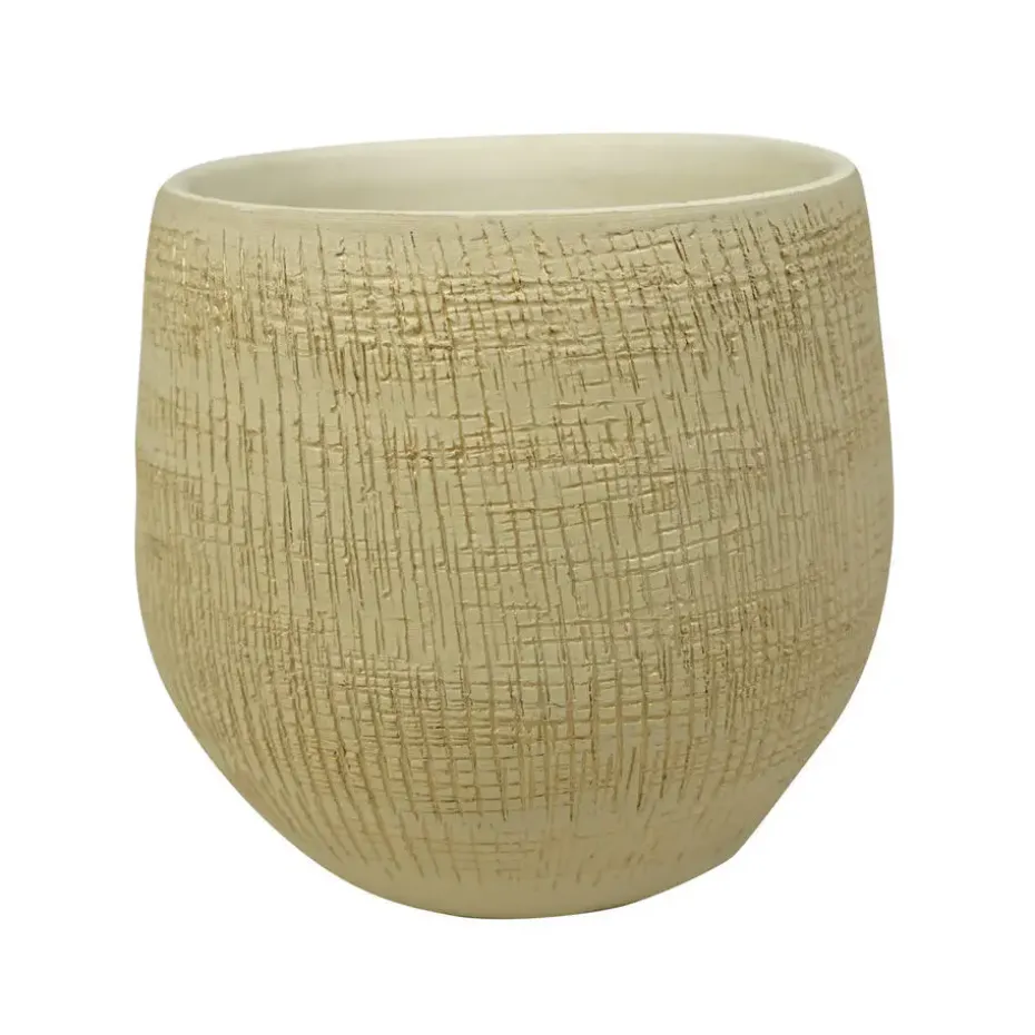 Ter Steege Plantenpot - moderne look - beige - 22 x 20 cm
