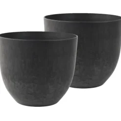 Ter Steege Plantenpot - zwart - kunststof - 28 x 24 cm