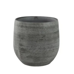 Ter Steege Plantenpot/bloempot - keramiek - grijs - 15 x 13 cm