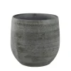 Ter Steege Plantenpot/bloempot - keramiek - grijs - 22 x 20 cm