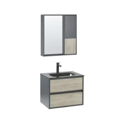 TERUEL - Badkamermeubel - Lichthout/Grijs - MDF