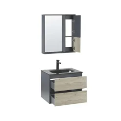 TERUEL - Badkamermeubel - Lichthout/Grijs - MDF