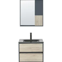 TERUEL - Badkamermeubel - Lichthout/Grijs - MDF