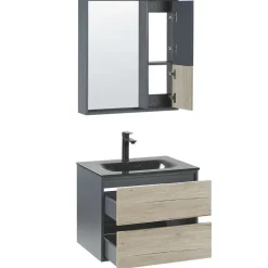 TERUEL - Badkamermeubel - Lichthout/Grijs - MDF