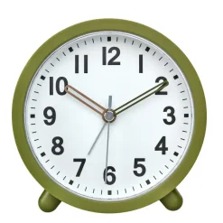 TFA wekker - alarmklok - olijf groen - 11 x 11 cm - kunststof