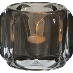 Theelichthouder Mila - grijs - 6,5xØ8 cm