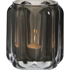 Theelichthouder Mila - grijs - 9,3xØ8,5 cm