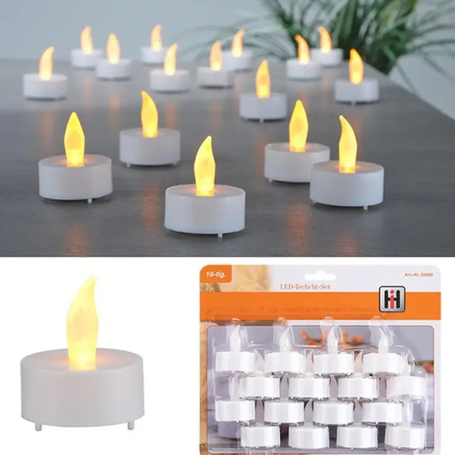 Theelichtjes - LED - 16 stuks - op batterijen