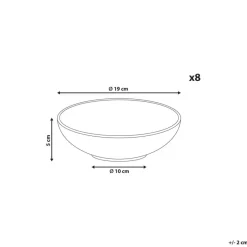 THYME - Diepe borden set van 8 - Donkergroen - Steengoed