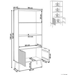 TIMMINS - Boekenkast - Lichthout - Dennenhout