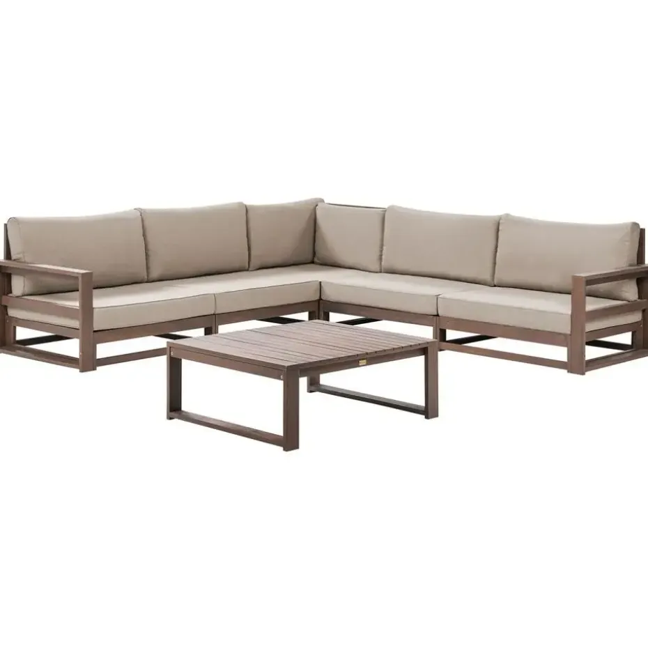 TIMOR - Loungeset 5-zits - Donkere houtkleur - FSC® acaciahout