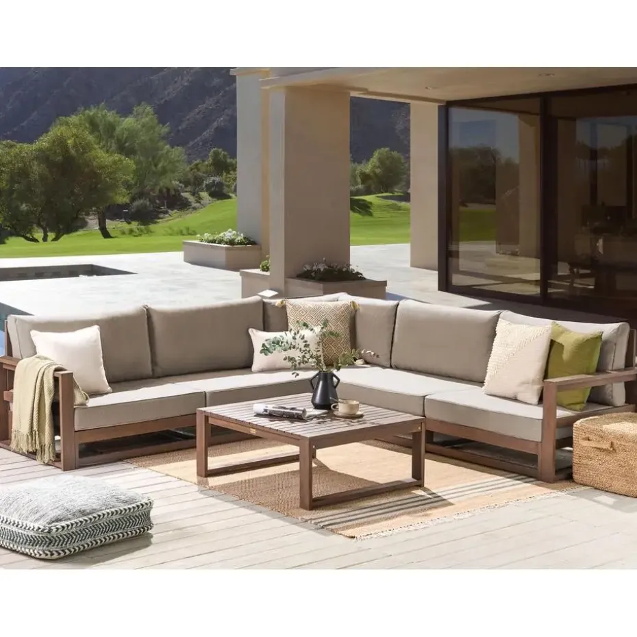 TIMOR - Loungeset 5-zits - Donkere houtkleur - FSC® acaciahout