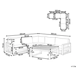 TIMOR - Loungeset 5-zits - Donkere houtkleur - FSC® acaciahout