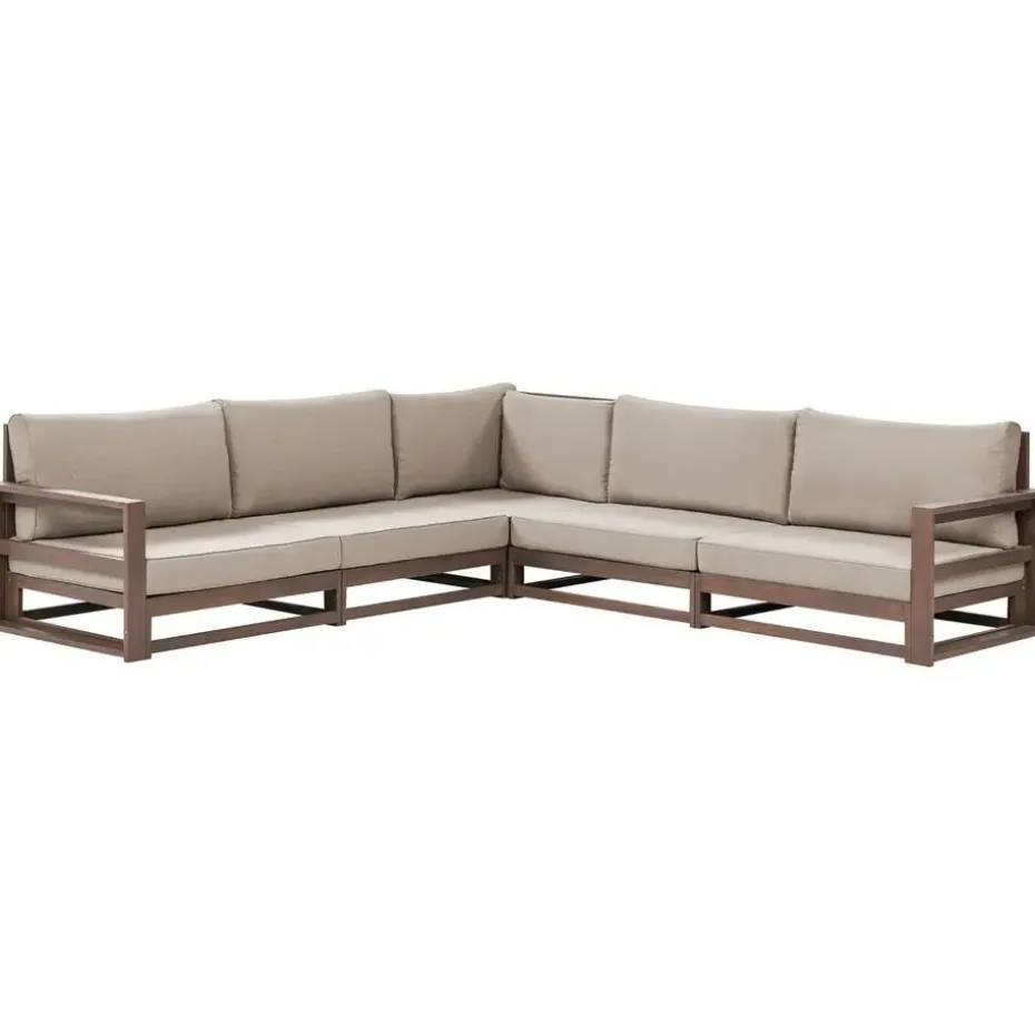 TIMOR - Loungeset 5-zits - Donkere houtkleur - FSC® acaciahout