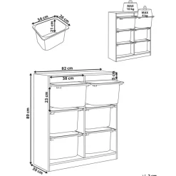 TOBIN - Kast met 6 lades - Wit - Vezelplaat
